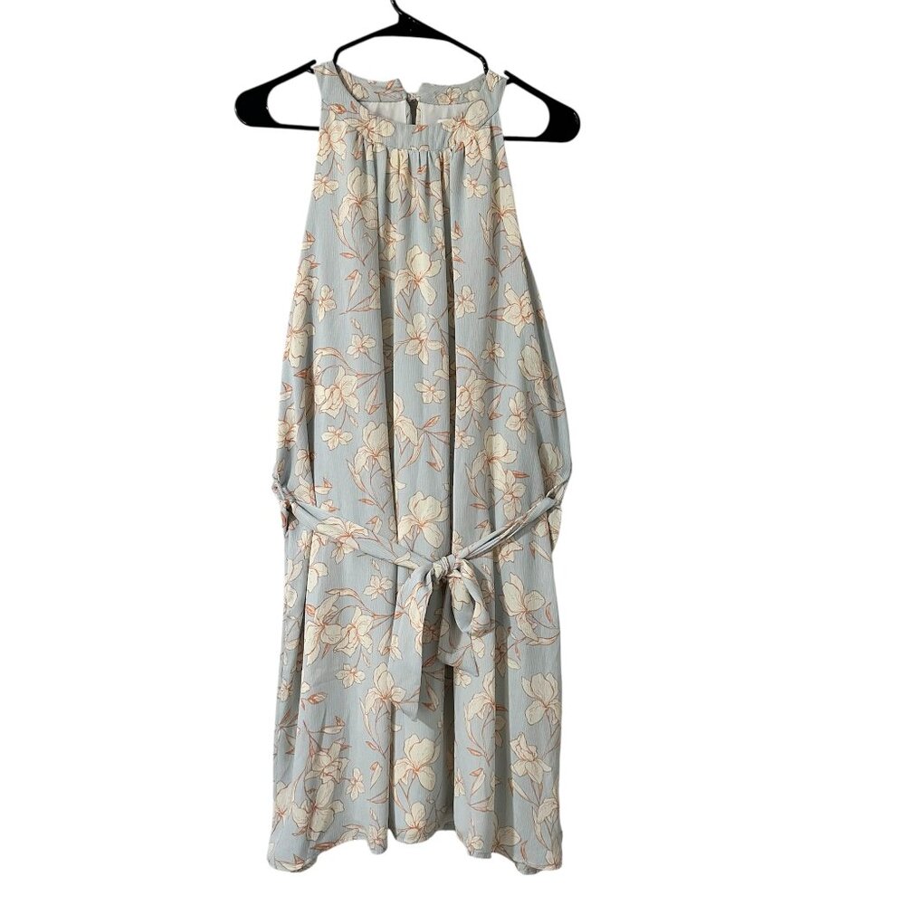 Gilli Women's Floral Summer Dress Flowy Lightweight Lined Tie Waist Size L